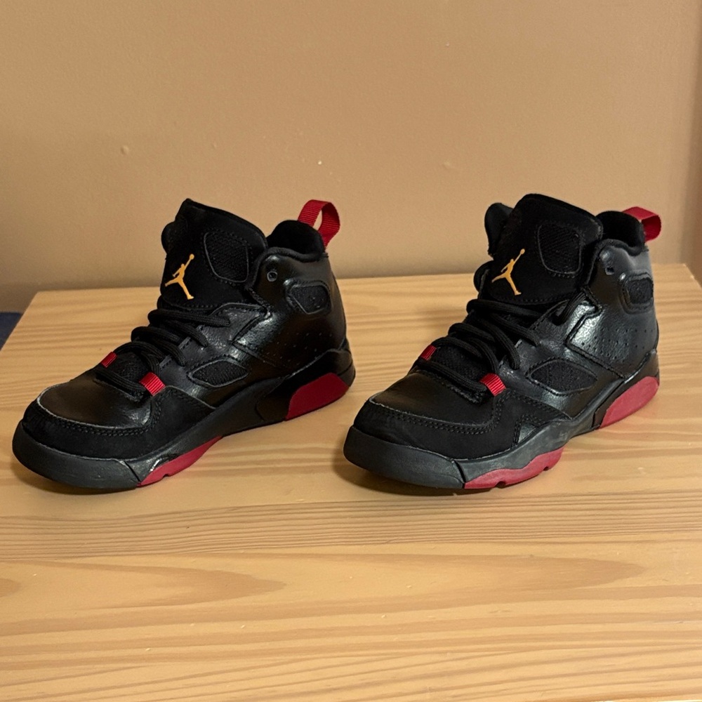 Jordan FLIGHT Kids Black and Red Sneakers